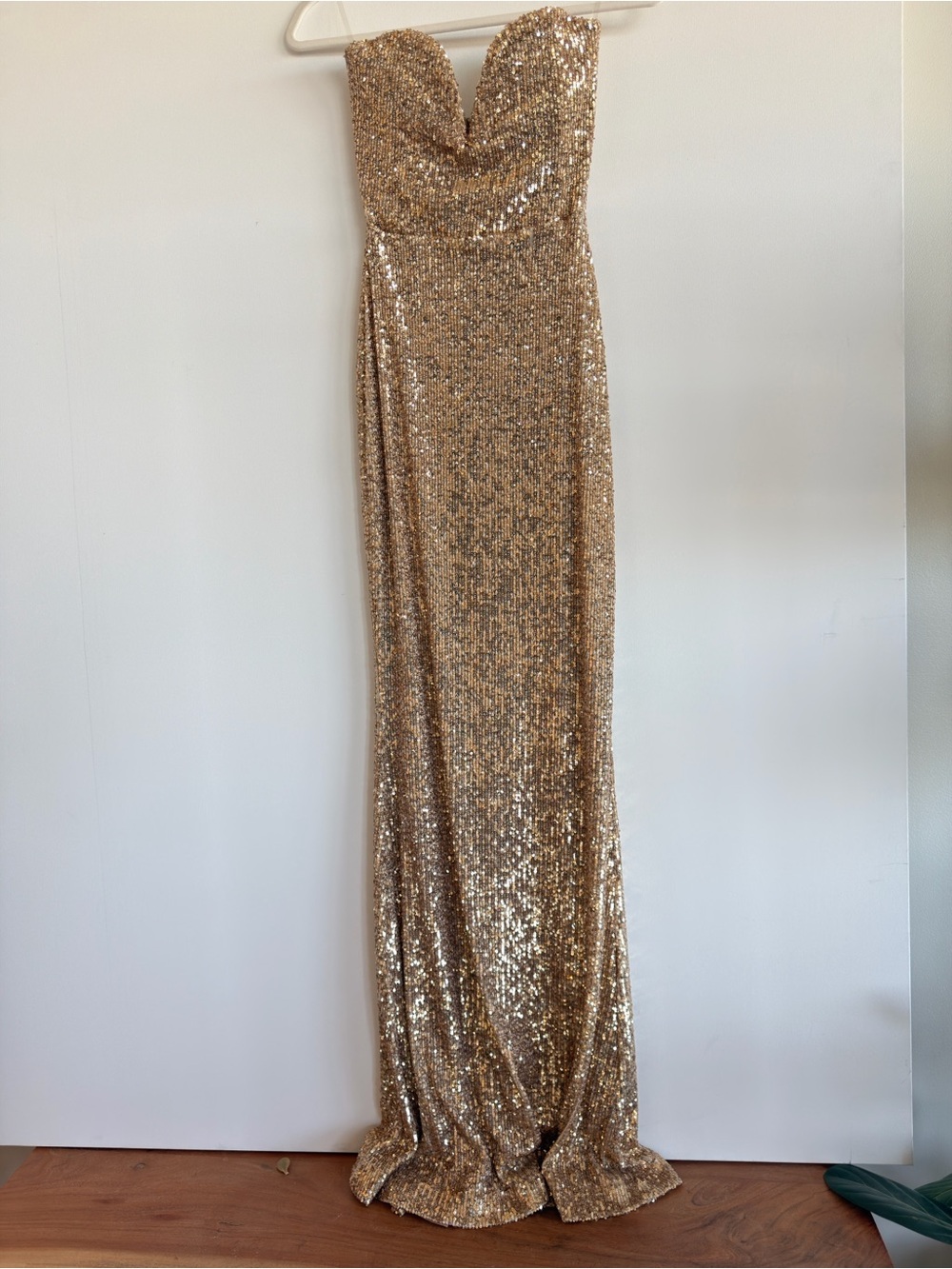 Nookie Lumiere Sequin Gown in Gold - Size S